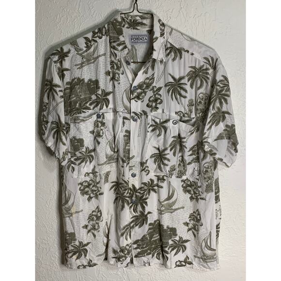 Forenza Other - Forenza sportswear Men’s tiki vintage button down muted Hawaiian shirt